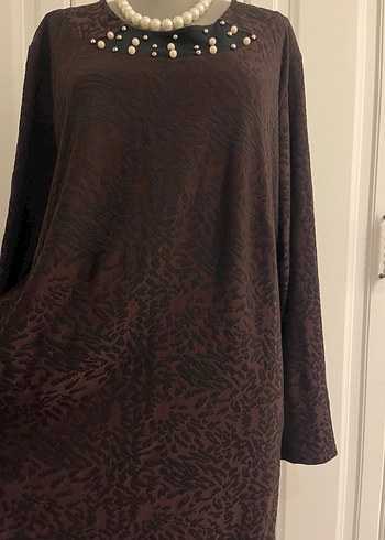 Boncuk Detaylı Siyah Uzun Kollu Uzun Elbise - Görsel 5