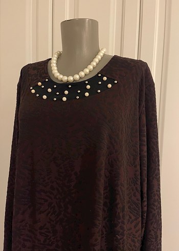 Boncuk Detaylı Siyah Uzun Kollu Uzun Elbise - Görsel 3