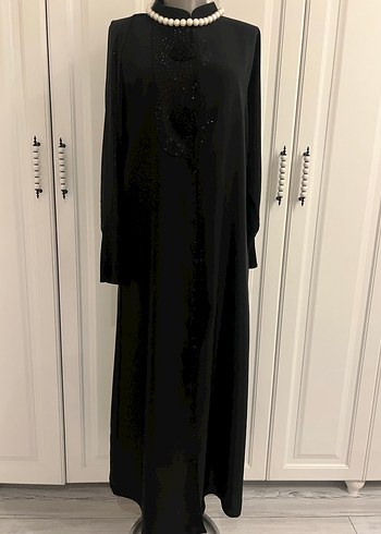 Uzun Siyah Gotik Kadın Elbise - Görsel 5