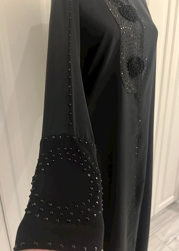 Uzun Siyah Gotik Kadın Elbise - Görsel 4