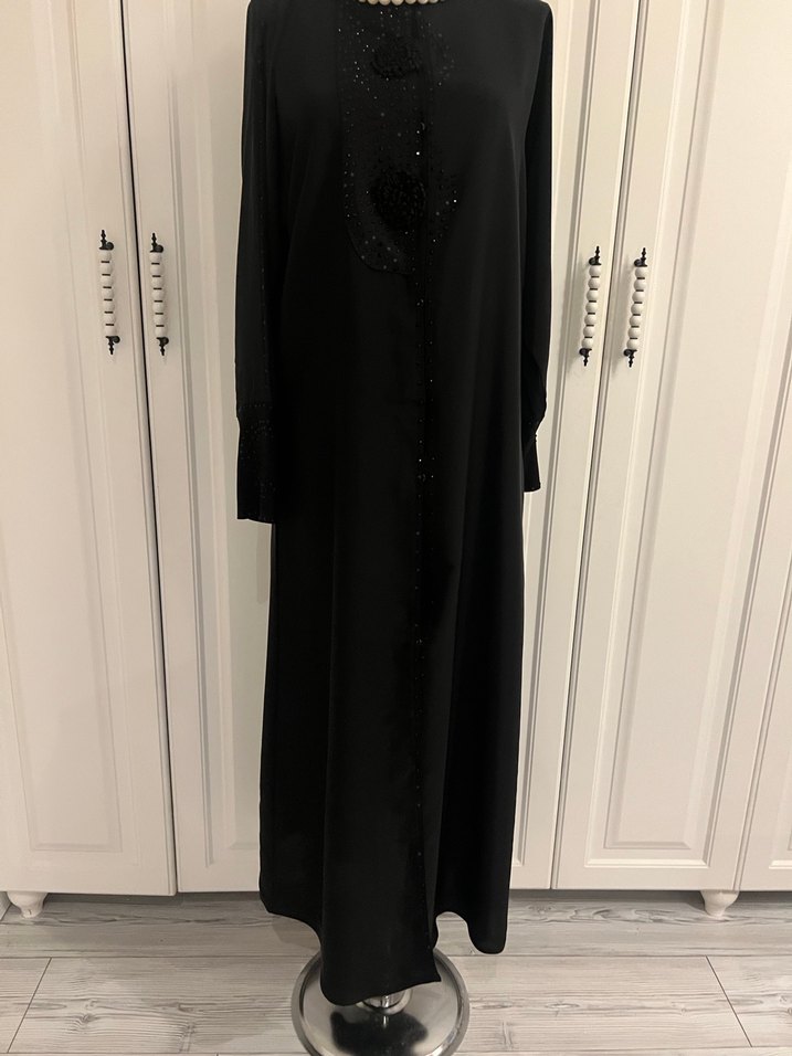 Uzun Siyah Gotik Kadın Elbise - Görsel 2