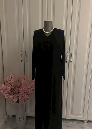 Boncuk İşlemeli Siyah Ferace - Görsel 7