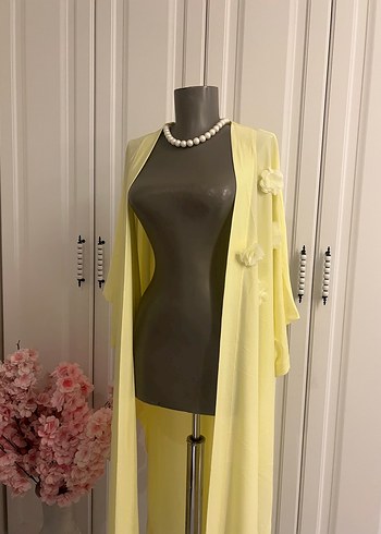 Sarı Bağlama Desenli hırka - Görsel 5