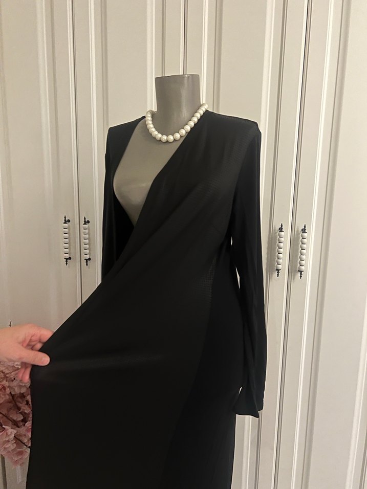 Siyah Uzun hırka - Görsel 3