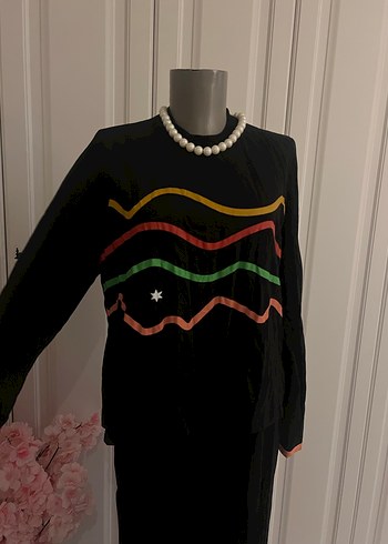 Kadın Çok Renkli Uzun Kollu Drapeli Elbise - Görsel 4