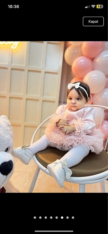 Kız bebek doğum günü elbise kostüm
