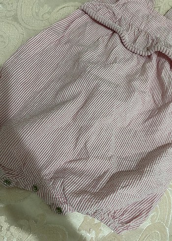 18-24 Ay Beden Kız Çocuk Pembe Fırfırlı Tulum