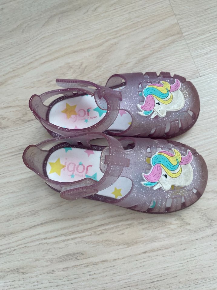 Parlak Mor Unicorn Kız Sandalet - Görsel 3