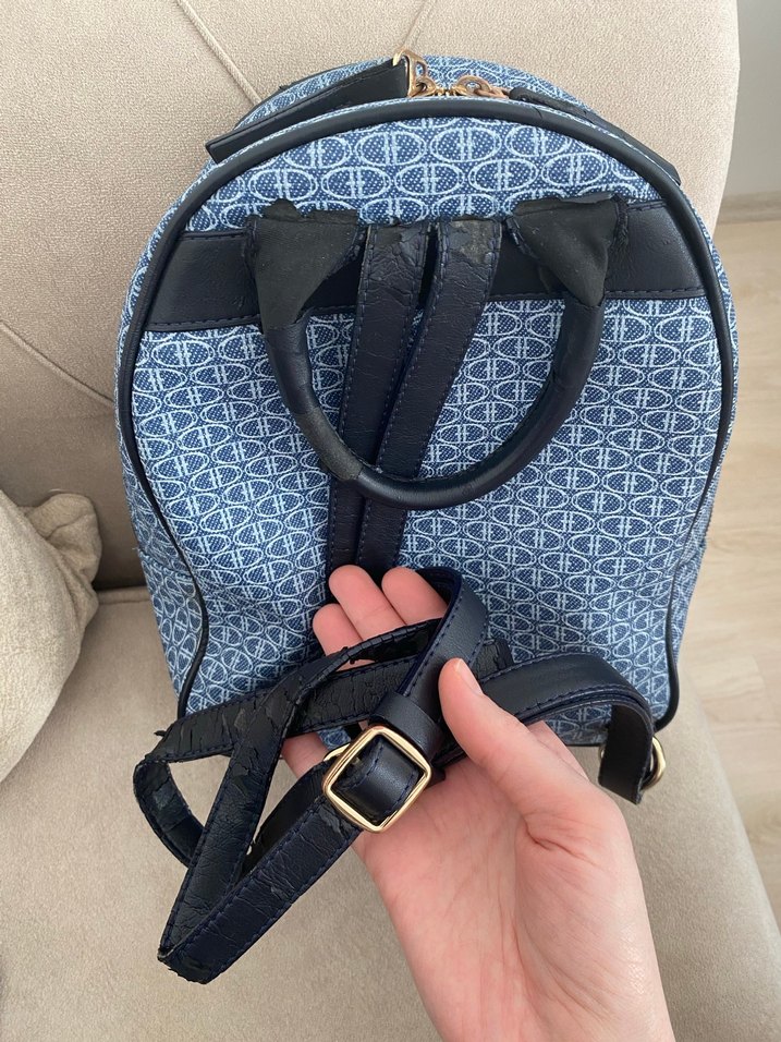 Mavi Desenli Kadın Sırt Çantası - Görsel 4