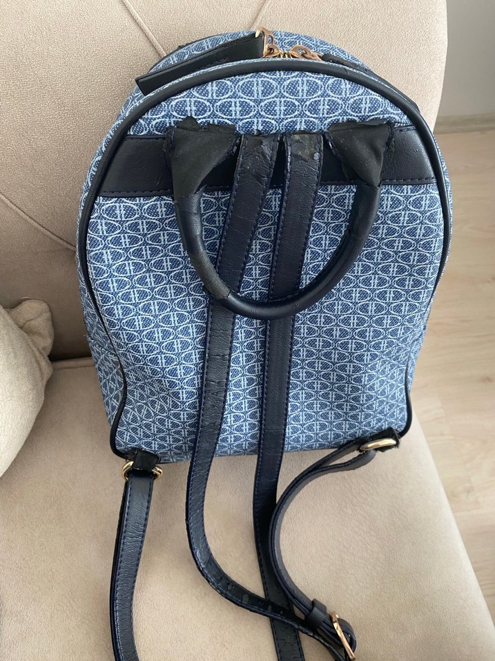 Mavi Desenli Kadın Sırt Çantası - Görsel 3