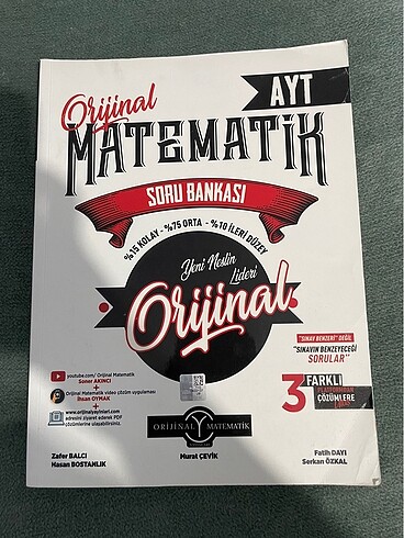 ORİJİNAL YAYINLARI AYT MATEMATİK 2023 SIFIR KİTAP
