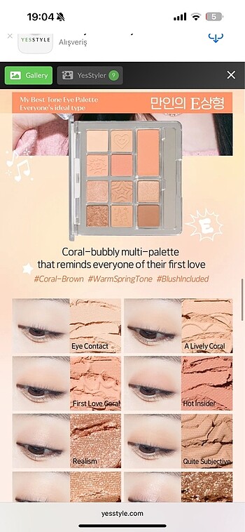 Beden Renk Etude house far paleti
