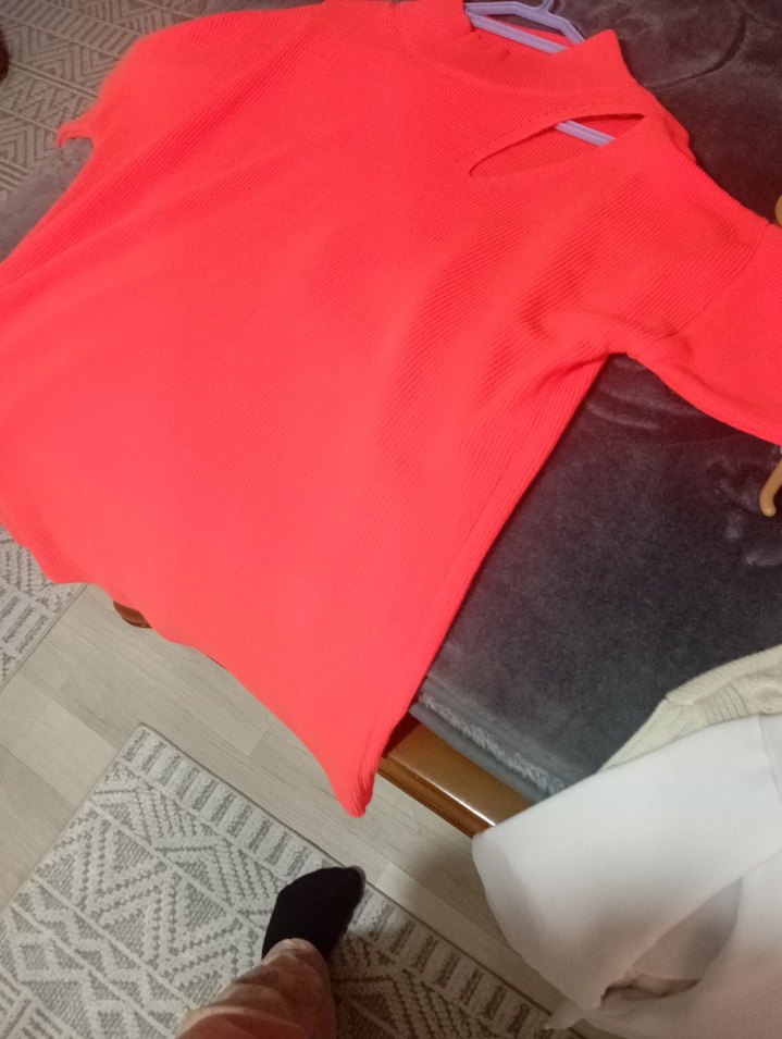 Kırmızı Kadın Uzun Kollu Dar Kesim Triko - Görsel 2