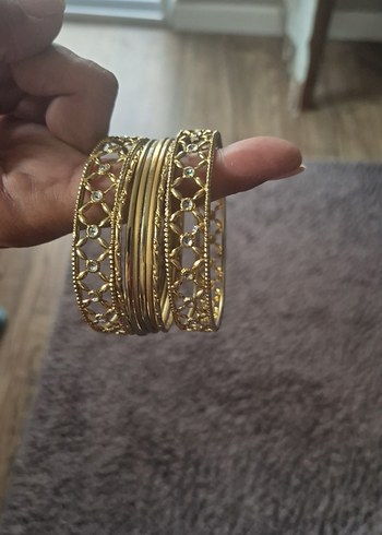 Altın Renkli Boncuklu Bohem Bilezik Seti hint bileziği