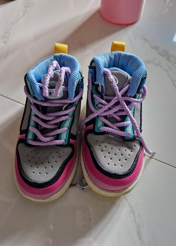 Renkli Bağcıklı Kız Çocuk Spor Ayakkabısı - Görsel 2