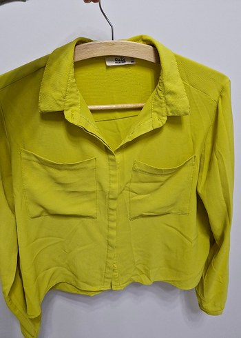 Sarı Düğmeli Uzun Kollu Gömlek - Görsel 2