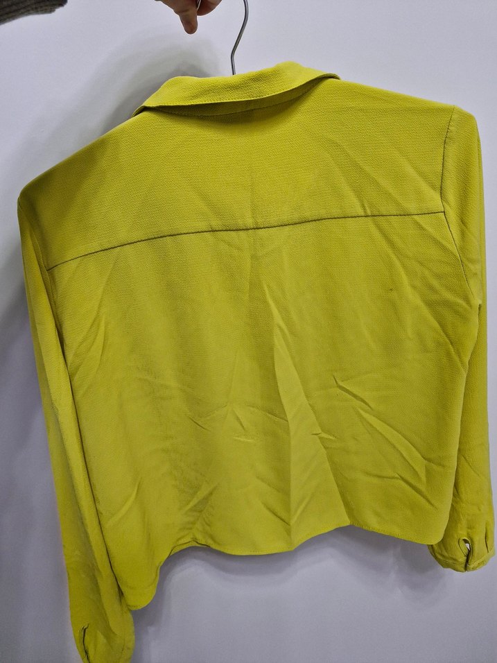 Sarı Düğmeli Uzun Kollu Gömlek - Görsel 3