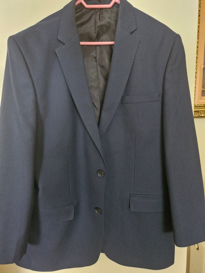 Erkek Koyu Mavi Düğmeli Ofis Takım Elbise Ceketi - Görsel 2