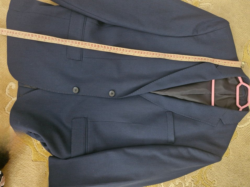 Erkek Koyu Mavi Düğmeli Ofis Takım Elbise Ceketi - Görsel 4