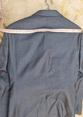 Erkek Gri Düğmeli Ofis Takım Elbise - Görsel 7