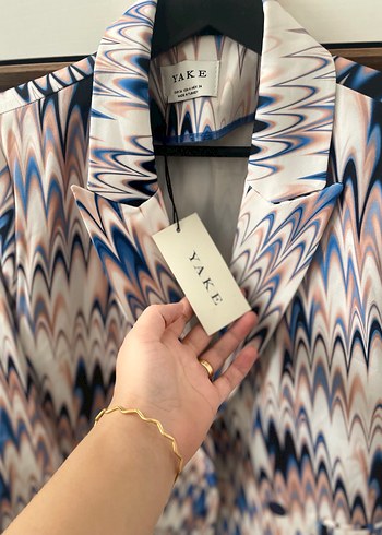 Yaya Kadın Çok Renkli Tie-Dye Desenli Midi Blazer