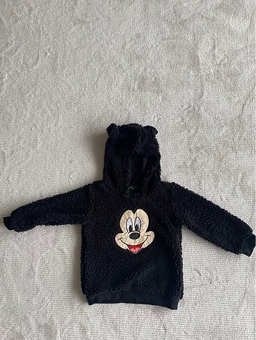 Kız çocuk kapüşonlu mini mouse lisanslı Polar kazak