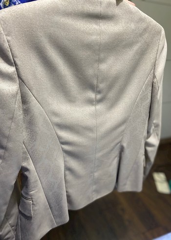 Bej Kadın Düğmeli Blazer Ceket - Görsel 10