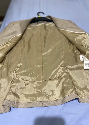 Bej Kadın Düğmeli Blazer Ceket - Görsel 7