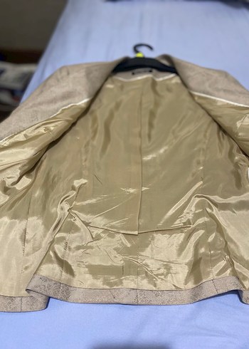 Bej Kadın Düğmeli Blazer Ceket - Görsel 8