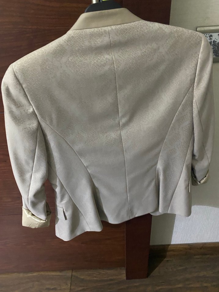 Bej Kadın Düğmeli Blazer Ceket - Görsel 3