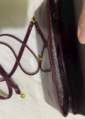 Bordo rugan Kadın clutch Çanta - Görsel 4