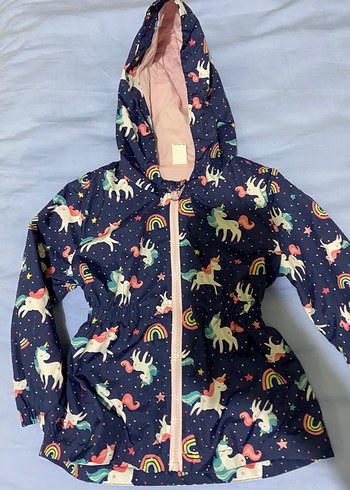 Kız Çocuk mor Kapüşonlu Yağmurluk - Görsel 2