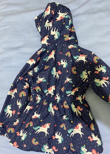 Kız Çocuk mor Kapüşonlu Yağmurluk - Görsel 3