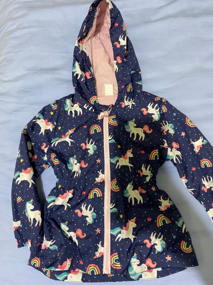 Kız Çocuk mor Kapüşonlu Yağmurluk - Görsel 2