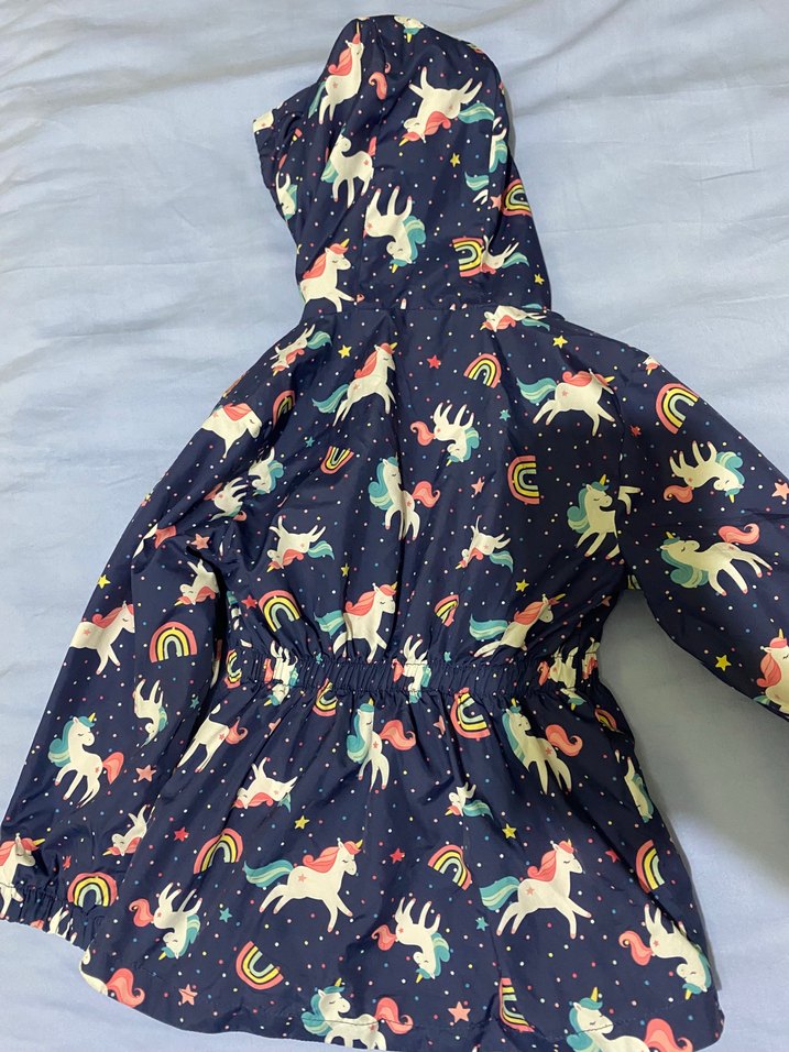 Kız Çocuk mor Kapüşonlu Yağmurluk - Görsel 3