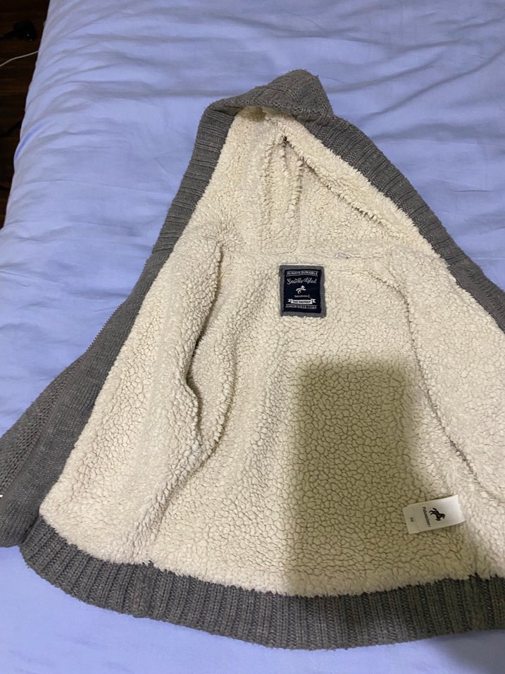 Çocuk içi polarlı kapüşonlu hırka - Görsel 4