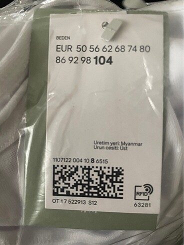 4 Yaş Beden H&M uzun kolllu çıtçıtlı Body