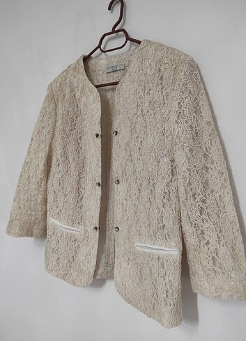 On Fashion Dantel Desenli Ceket