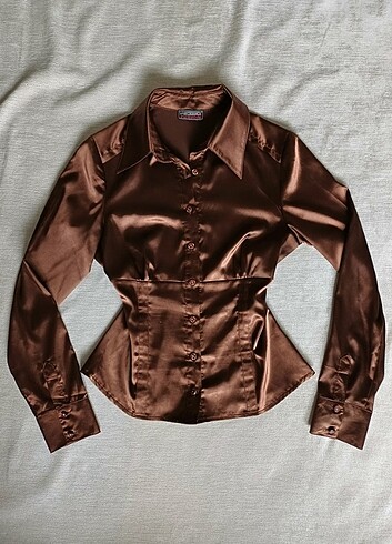 Vintage Retro Pinterest Business Saten Gömlek
