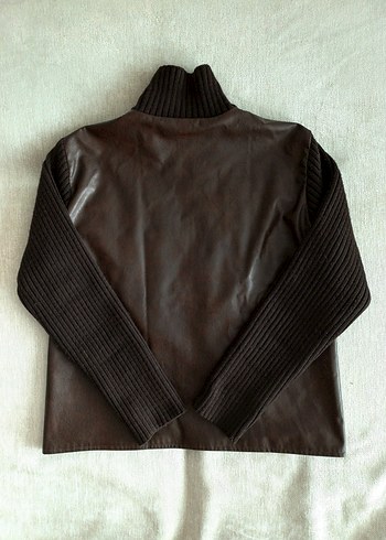 Vintage Retro Pinterest Yün-Deri Ceket - Görsel 2