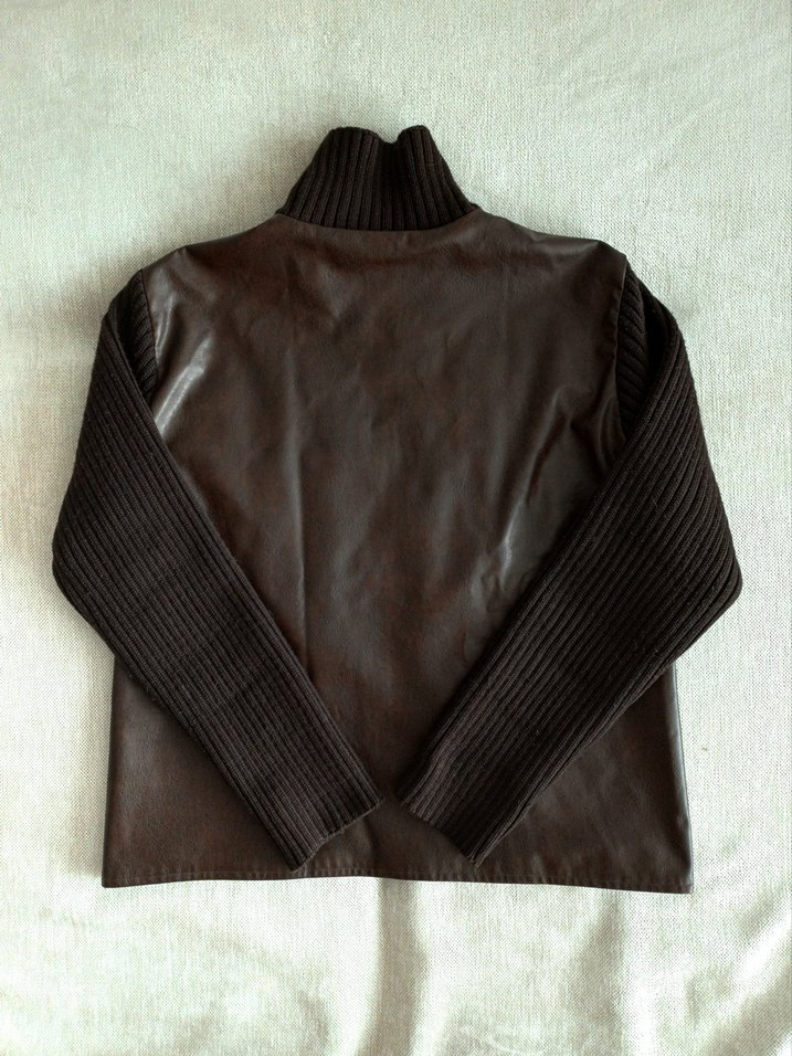 Vintage Retro Pinterest Yün-Deri Ceket - Görsel 2