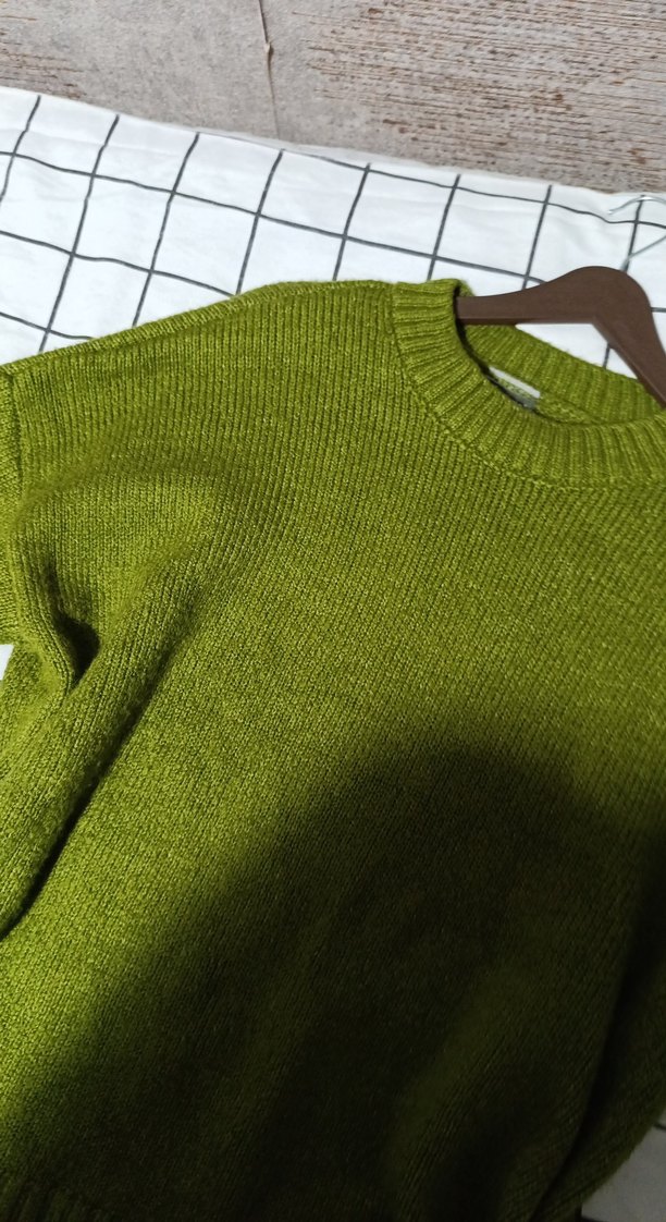 Örgü Kadın Yeşil Bisiklet Yaka Kazak - Görsel 2