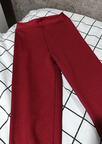 Kırmızı Sıkı Kesim Kadın Tayt - Görsel 3