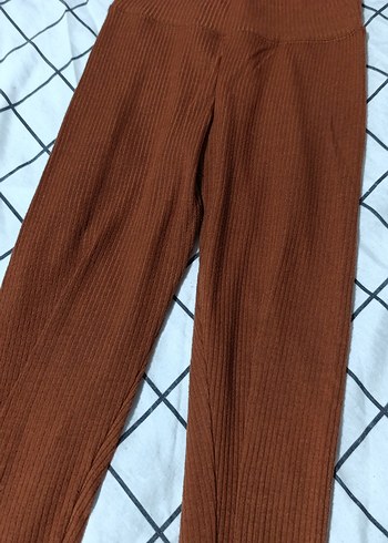 Kahverengi Pilili Kadın Tayt - Görsel 3