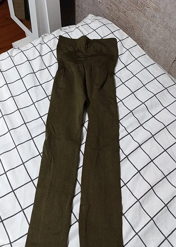 haki  Kemerli Kadın Tayt - Görsel 2