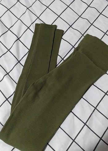 Haki Kadın Normal Boy Tayt - Görsel 2