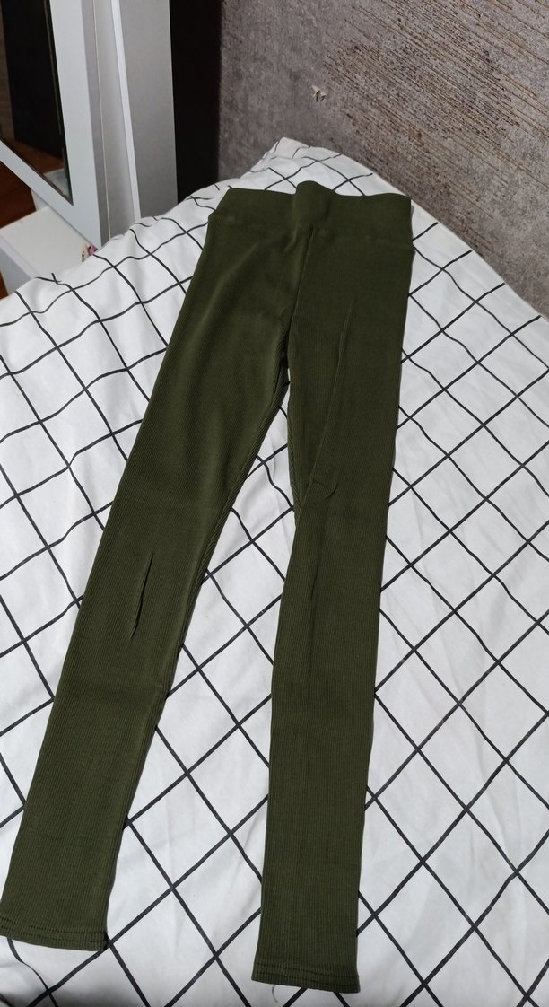 Haki Kadın Normal Boy Tayt - Görsel 3