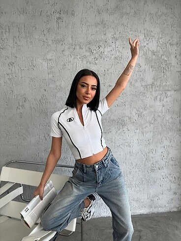 Crop Fermuarlı