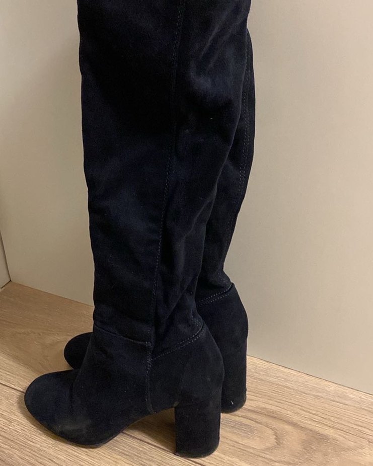 Kadın Lacivert Süet  Dizüstü Çizme - Görsel 3