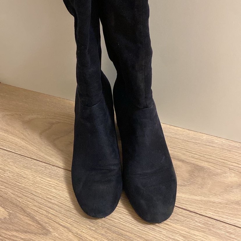 Kadın Lacivert Süet  Dizüstü Çizme - Görsel 2